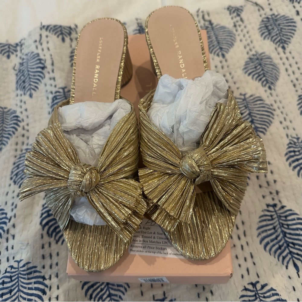 Loeffler Randall Emilia Knot Slide Sandal in gold